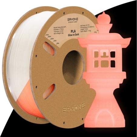 Eryone - PLA Glow in the Dark - Orange Rouge (Orange Red) - 1.75mm - 1 Kg