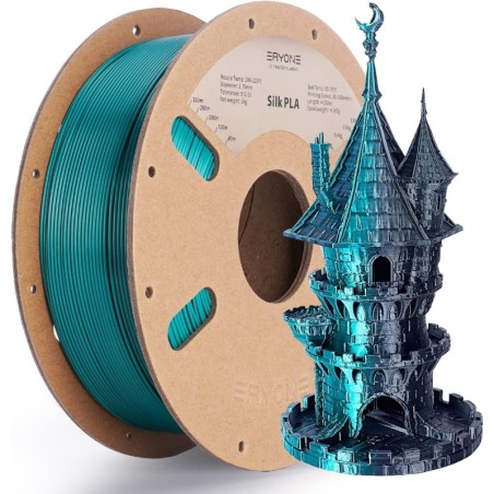 Eryone - PLA Silk Dual-Color - vert émeraude & noir (Emerald Green & Black) - 1.75mm - 1 Kg
