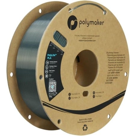 Polymaker PolyLite Silk - PLA - Gris Acier (Gunmetal Grey) - 1.75mm - 1 Kg