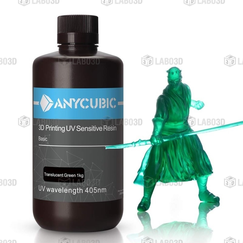 ANYCUBIC Résine UV 405nm - Vert Translucide (GreenTranslucent) - 1000 Gr