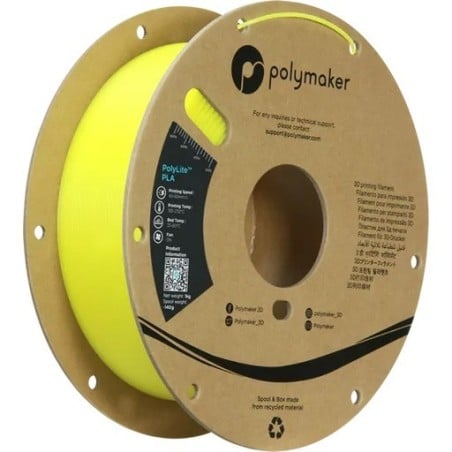 Polymaker PolyLite Luminous - PLA - Jaune (Yellow) - 1.75mm - 1 Kg