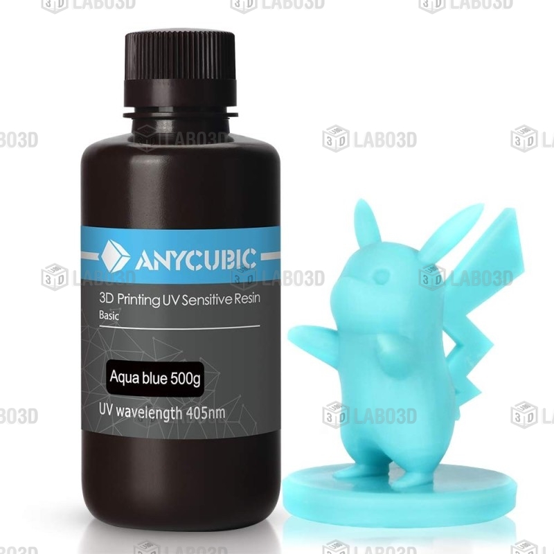 ANYCUBIC Résine UV 405nm - Bleu Clair (Aqua Blue) - 500 Gr