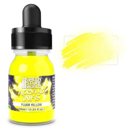 Green Stuff World - Encre acrylique fluorescente - Jaune - 30ml - 5096