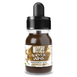 Green Stuff World - Encre acrylique Transparente - Sépia - 30ml - 5094