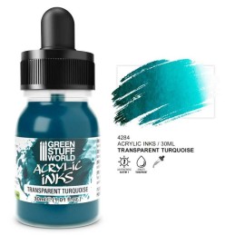 Green Stuff World - Encre acrylique Transparente - Turquoise - 30ml - 4284