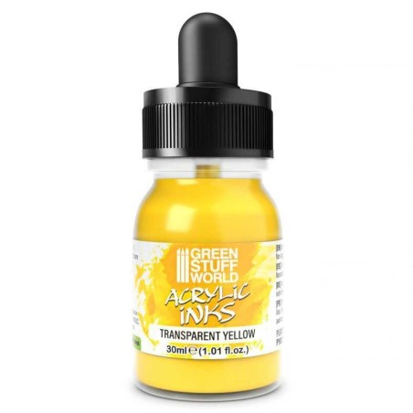 Green Stuff World - Encre acrylique Transparente - Jaune - 30ml - 4281