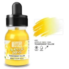 Green Stuff World - Encre acrylique Transparente - Jaune - 30ml - 4281