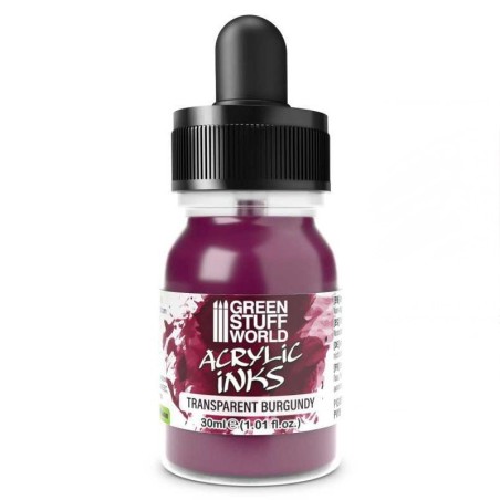 Green Stuff World - Encre acrylique Transparente - Burgundy - 30ml - 4280