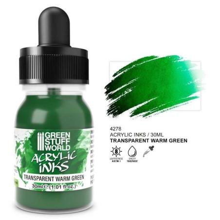 Green Stuff World - Transparent acrylic ink - Warm Green - 30ml - 4278