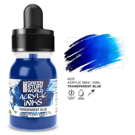 Green Stuff World - Encre acrylique Transparente - Bleu - 30ml - 4276