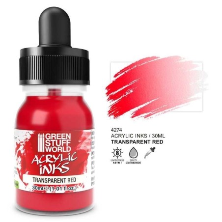 Green Stuff World - Transparent acrylic ink - Red - 30ml - 4274