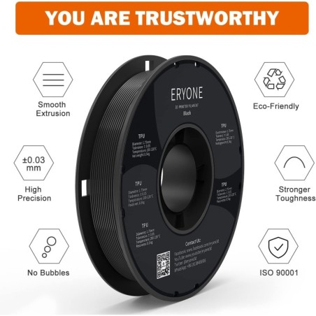 Eryone - TPU - Noir (Black) - 1.75mm - 500 gr