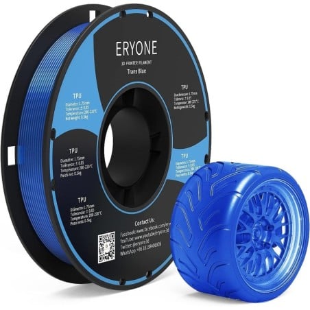 Eryone - TPU - Transparent Blue - 1.75mm - 500 gr