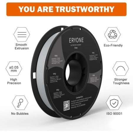 Eryone - TPU - Grey  - 1.75mm - 500 gr