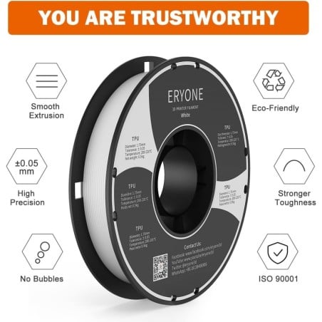 Eryone - TPU - Blanc (White) - 1.75mm - 500 gr