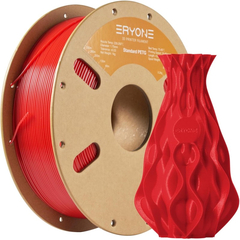 Eryone - PETG - Red - 1.75mm - 1 Kg Eryone - PETG - Red - 1.75mm - 1 Kg
