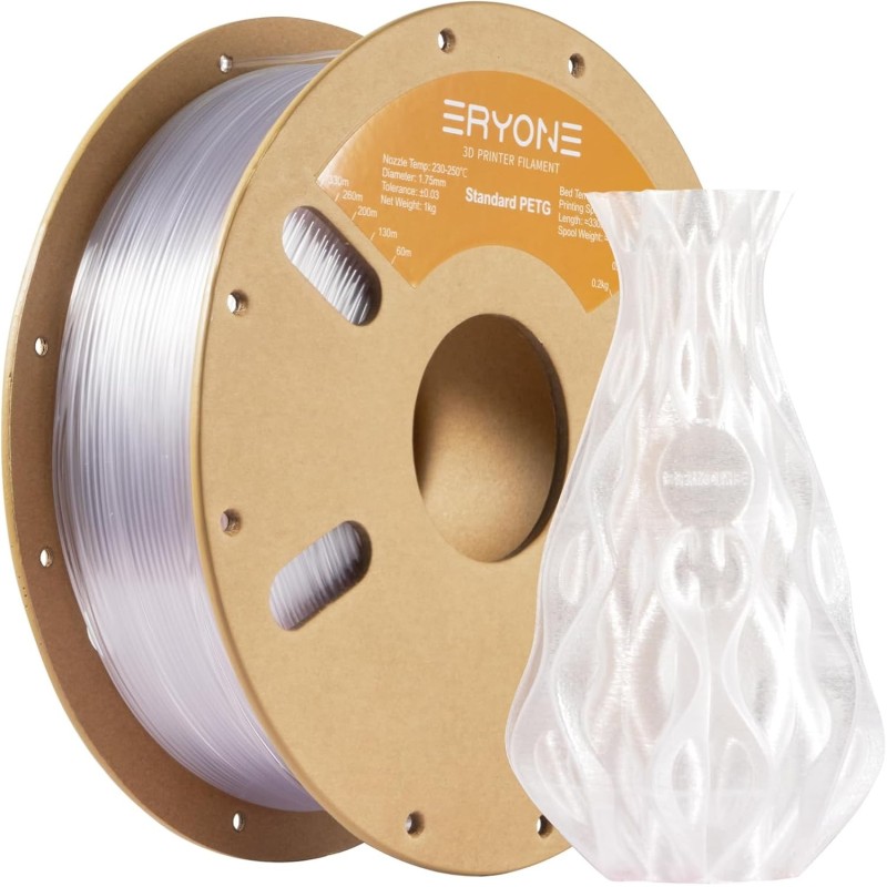 Eryone - PETG Transparent - Transparent - 1.75mm - 1 Kg Eryone - PETG Transparent - Transparent - 1.75mm - 1 Kg