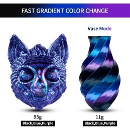 Eryone - PLA - Silk Twist Rainbow - Obsidian (Black Blue Purple) - 1.75mm - 1 Kg