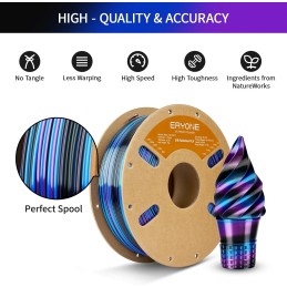 Eryone - PLA - Silk Twist Rainbow - Obsidian (Black Blue Purple) - 1.75mm - 1 Kg