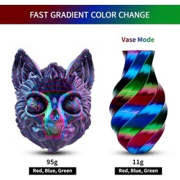 Eryone - PLA - Silk Twist Rainbow - Vortex (Red Blue Green) - 1.75mm - 1 Kg