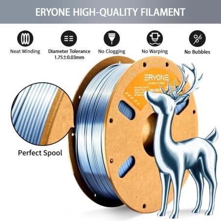 Eryone - PLA Ultra Silk - Argent (Silver) - 1.75mm - 1 Kg