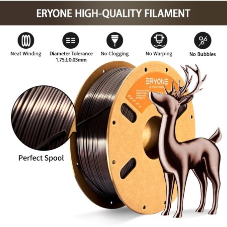 Eryone - PLA Ultra Silk - Or Noir (Dark Gold) - 1.75mm - 1 Kg