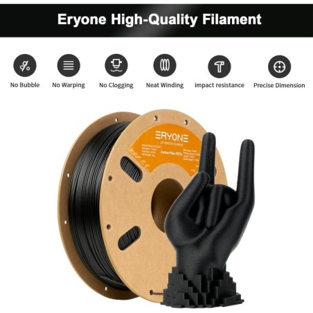 Eryone - PETG-CF - Fibre de Carbone - Noir (Black) - 1.75mm - 1 Kg