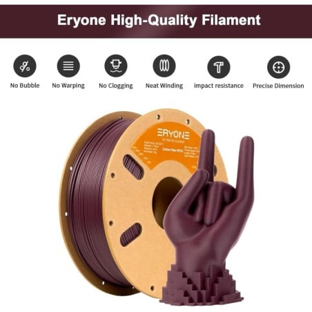 Eryone - PETG-CF - Fibre de Carbone - Violet rougeâtre (reddish purple) - 1.75mm - 1 Kg