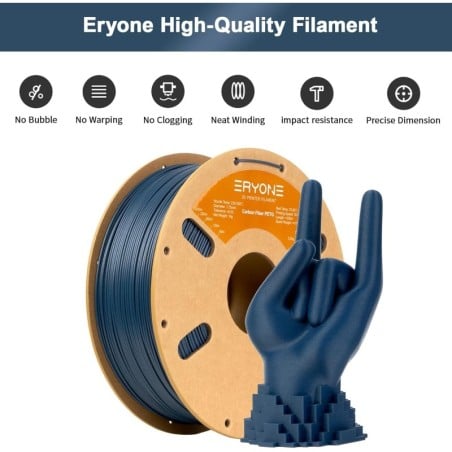 Eryone - PETG-CF - Fibre de Carbone - Bleu (Blue) - 1.75mm - 1 Kg