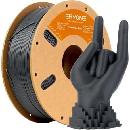 Eryone - PETG-CF - Fibre de Carbone - Gris Foncé (Dark Grey) - 1.75mm - 1 Kg