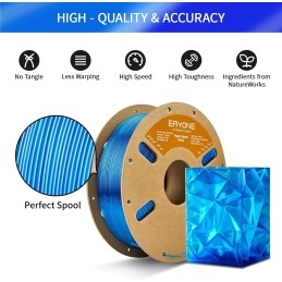 Eryone - PETG High Speed - Bleu Transparent - 1.75mm - 1 Kg