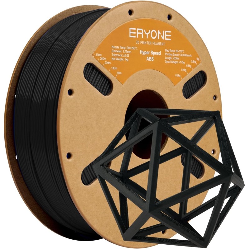 Eryone - ABS High Speed - Black - 1.75mm - 1 Kg Eryone - ABS High Speed - Black - 1.75mm - 1 Kg