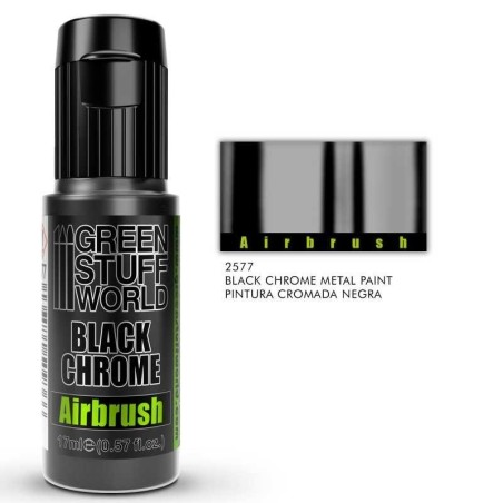 Green Stuff World - Black Chrome Paint - Airbrush - 17ml - 2577