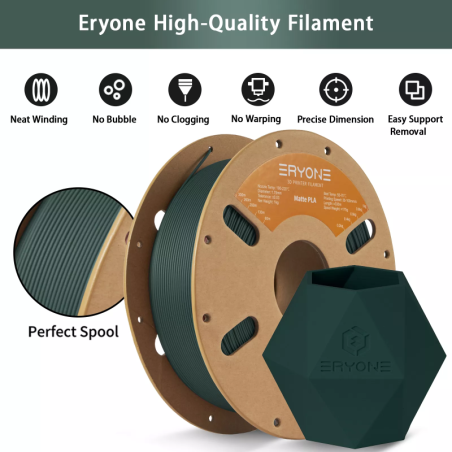 Eryone - PLA Matte - Black Forest Green - 1.75mm - 1 Kg