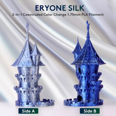 Eryone - PLA Silk Dual-Color - Midnight Blue & Silver - 1.75mm - 1 Kg