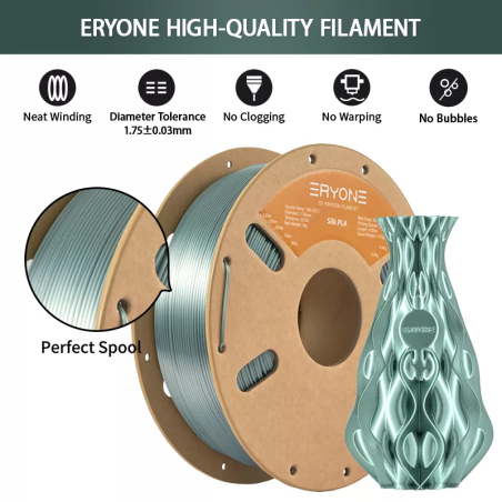 Eryone - PLA Silk - Dark Green - 1.75mm - 1 Kg