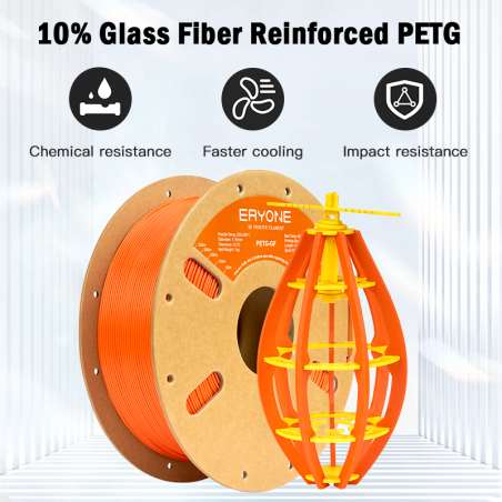 Eryone - PETG-GF - Fibre de verre - Orange - 1.75mm - 1 Kg