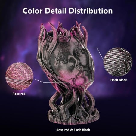 ERYONE - PLA Burnt Titanium Rainbow -  Stargazer (Rose Red & Flash Black) - 1.75mm - 1 Kg