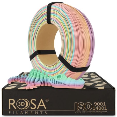 Rosa3D Silk Rainbow Refill PLA 1.75 mm – Filament Soie Multicolore 1 kg – Labo3D Belgique