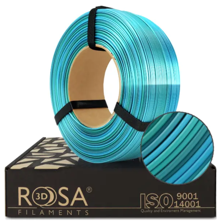 Rosa3D Silk Rainbow Refill PLA 1.75 mm – Filament Soie Multicolore 1 kg – Labo3D Belgique