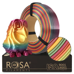 Rosa3D Silk Rainbow Refill PLA 1.75 mm – Filament Soie Multicolore 1 kg – Labo3D Belgique