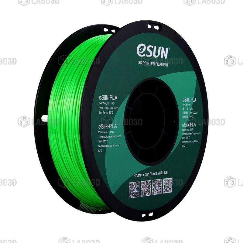 eSun - eSILK - Vert (Green) - 1.75mm - 1 Kg eSun - eSILK - Vert (Green) - 1.75mm - 1 Kg