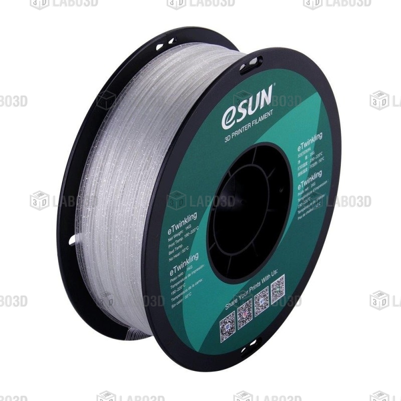 eSun - eTwinkling PLA - Transparent Brillant (Clear) - 1.75mm - 1 Kg