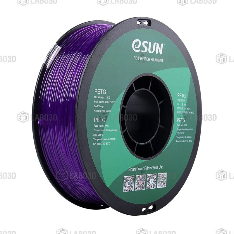 eSun - PETG - Mauve Transparent (Translucent Purple) - 1.75mm - 1 Kg eSun - PETG - Mauve Transparent (Translucent Purple) - 1.75mm - 1 Kg