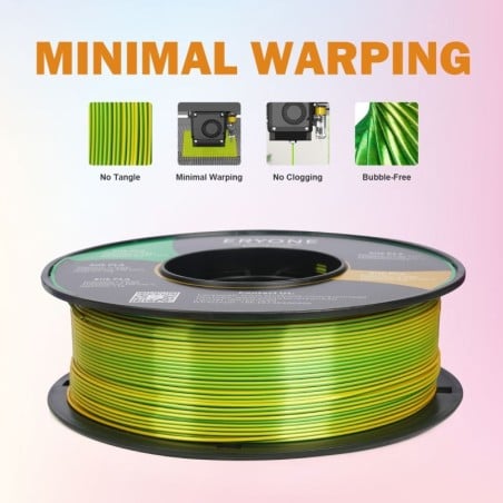 Eryone - PLA Silk Dual-Color - Jaune & Vert (Yellow & Green) - 1.75mm - 1 Kg