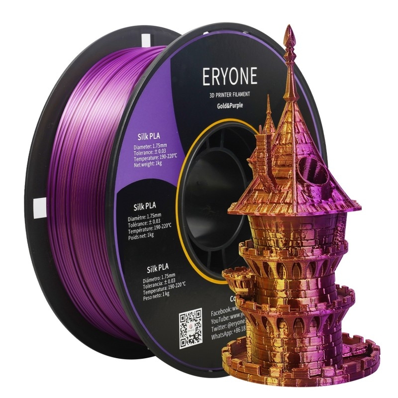 Eryone - PLA Silk Dual-Color - Or & Violet (Gold & Purple) - 1.75mm - 1 Kg