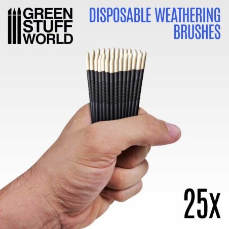 Green Stuff World - Pinceaux Weathering Jetables - 25X - 2420