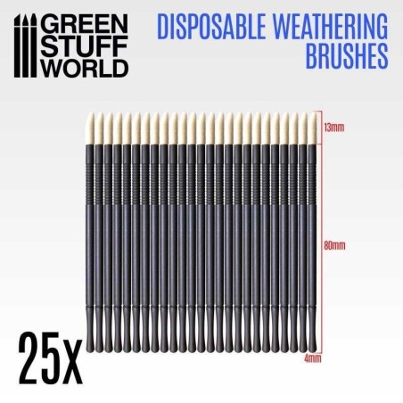 Green Stuff World - Pinceaux Weathering Jetables - 25X - 2420