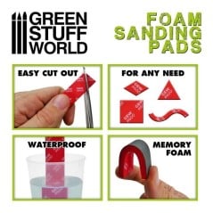Green Stuff World - Eponge de Ponçage Flexible - Assortiment de Gros Grain X20 - 10977
