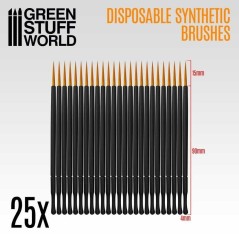 Green Stuff World - Pinceaux Synthétiques Jetables - 25X - 2419